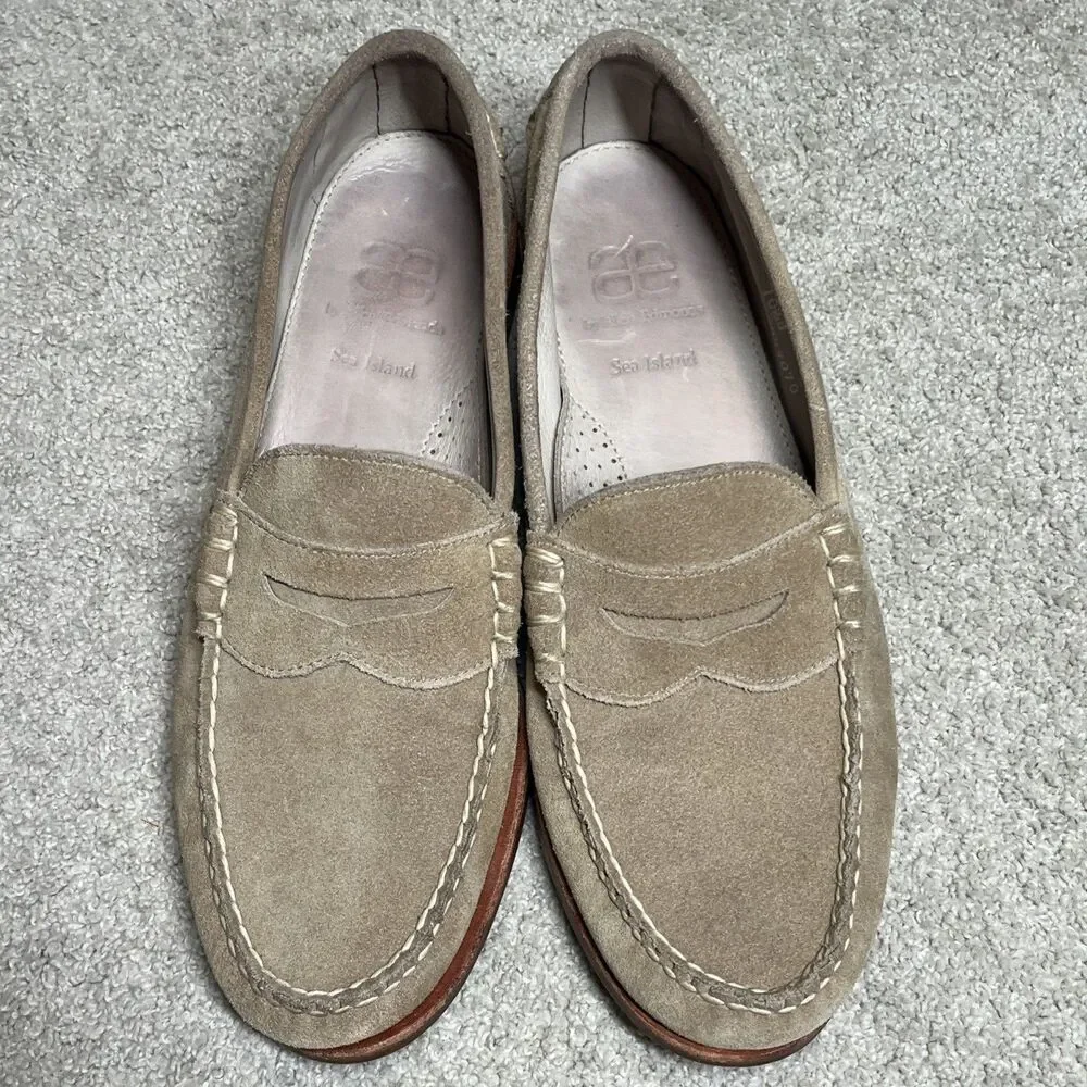 Allen Edmonds SORRENTO Men's Italian Penny Loafers 10.5 D Tobacco Suede Tan $475